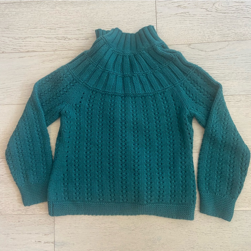 Talbots Green Zip Cardigan Medium Cotton Blend Lightweight NWT - Picture 3 of 8